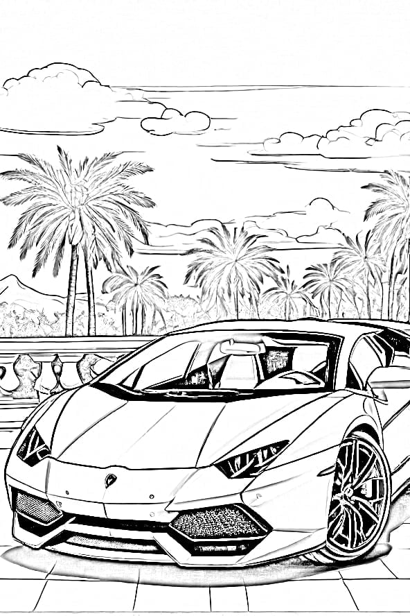 Lamborghini car coloring pages to print