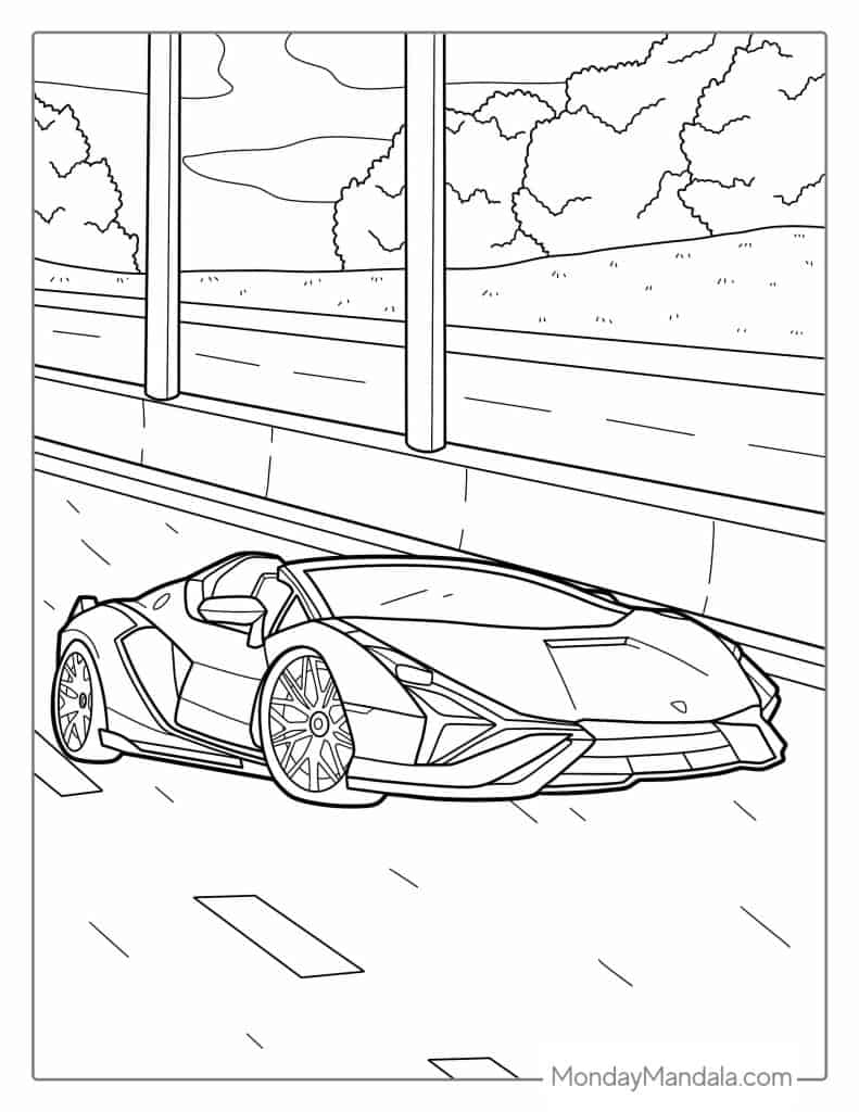 Lamborghini coloring pages free pdf printables
