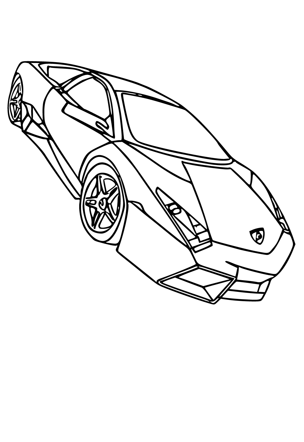 Free printable lamborghini easy coloring page for adults and kids