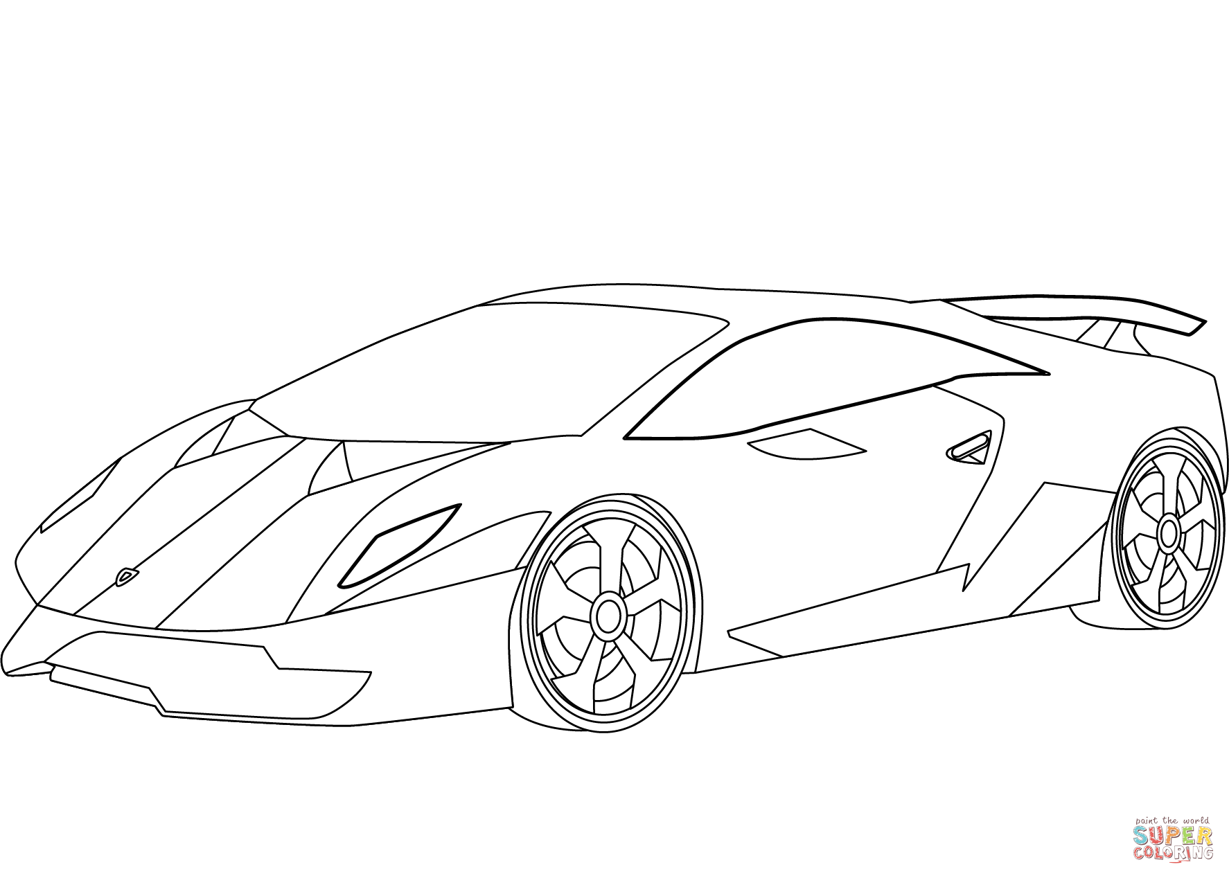Lamborghini sesto elemento coloring page free printable coloring pages