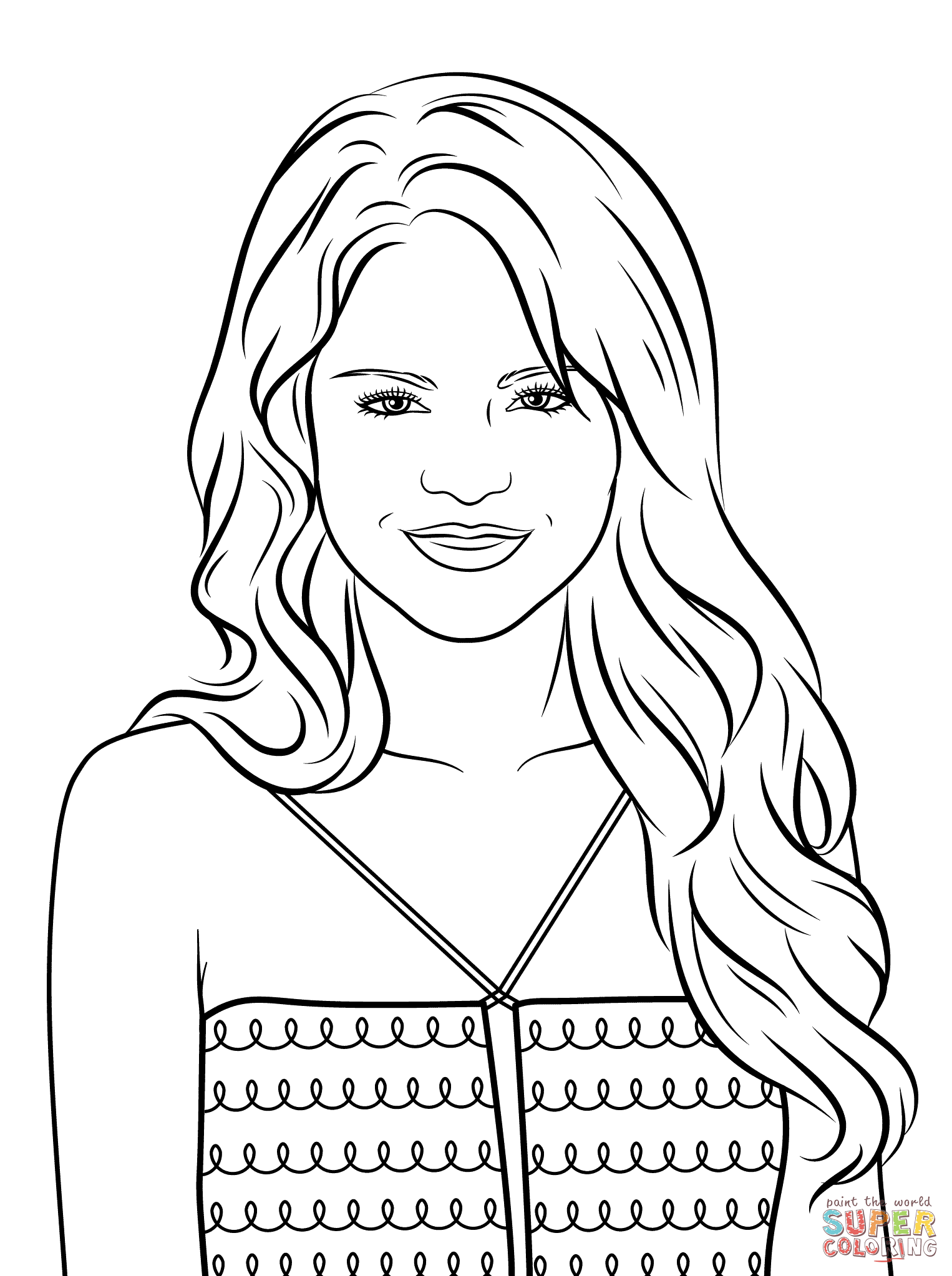 Selena gomez coloring page free printable coloring pages