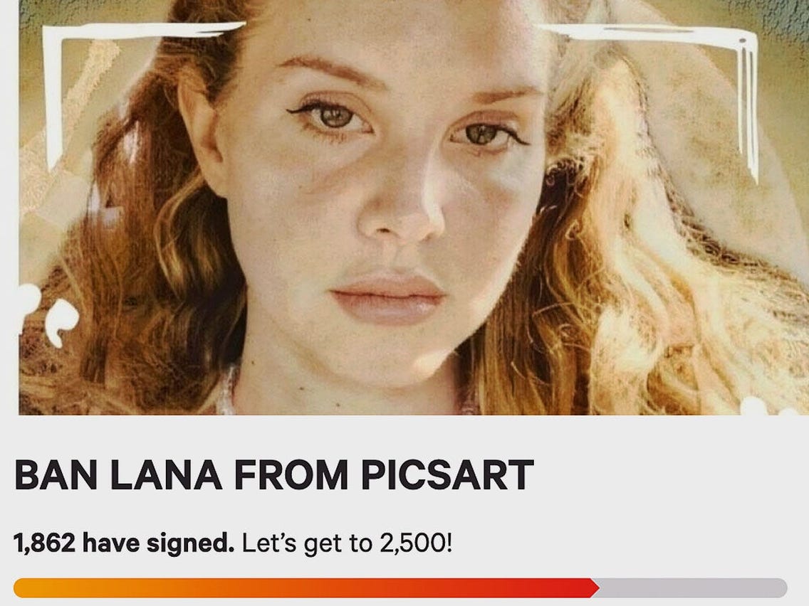 Lana del rey fans want to ban her from picsart after album art reveal