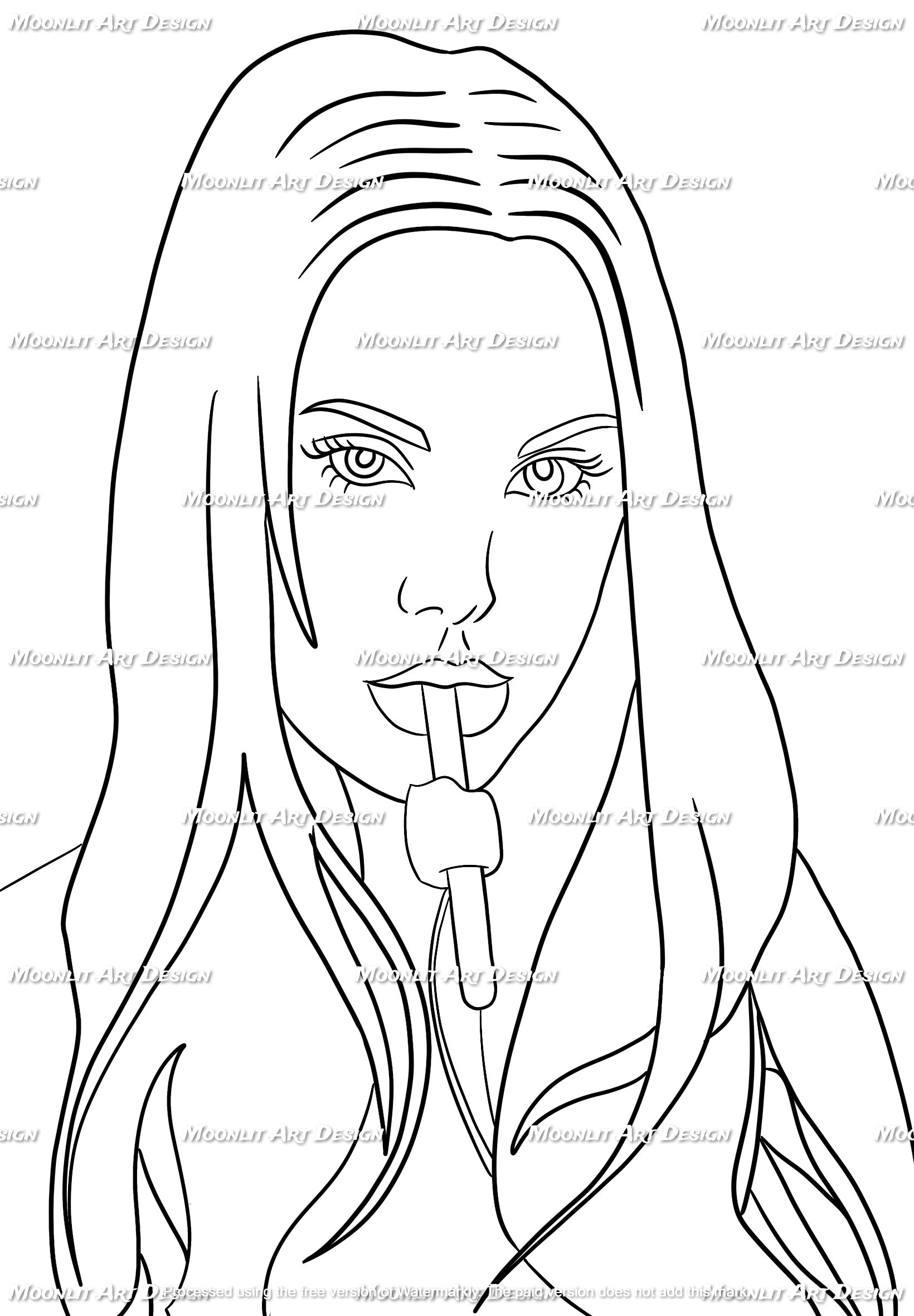Lana del rey line art for coloring embroidery printable instant download