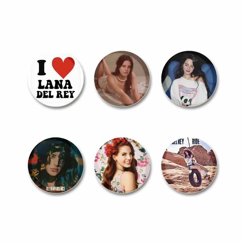 Lana rey backpack pins lana del rey cartoon metal badges del rey jewelry accessory