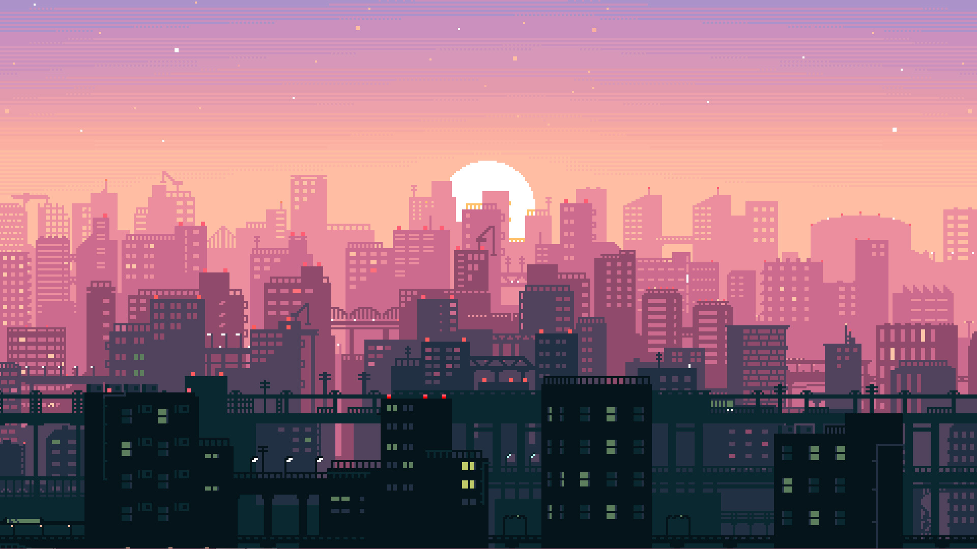 X bit pixel art city laptop full hd p hd k wallpapers images backgrounds photos and pictures