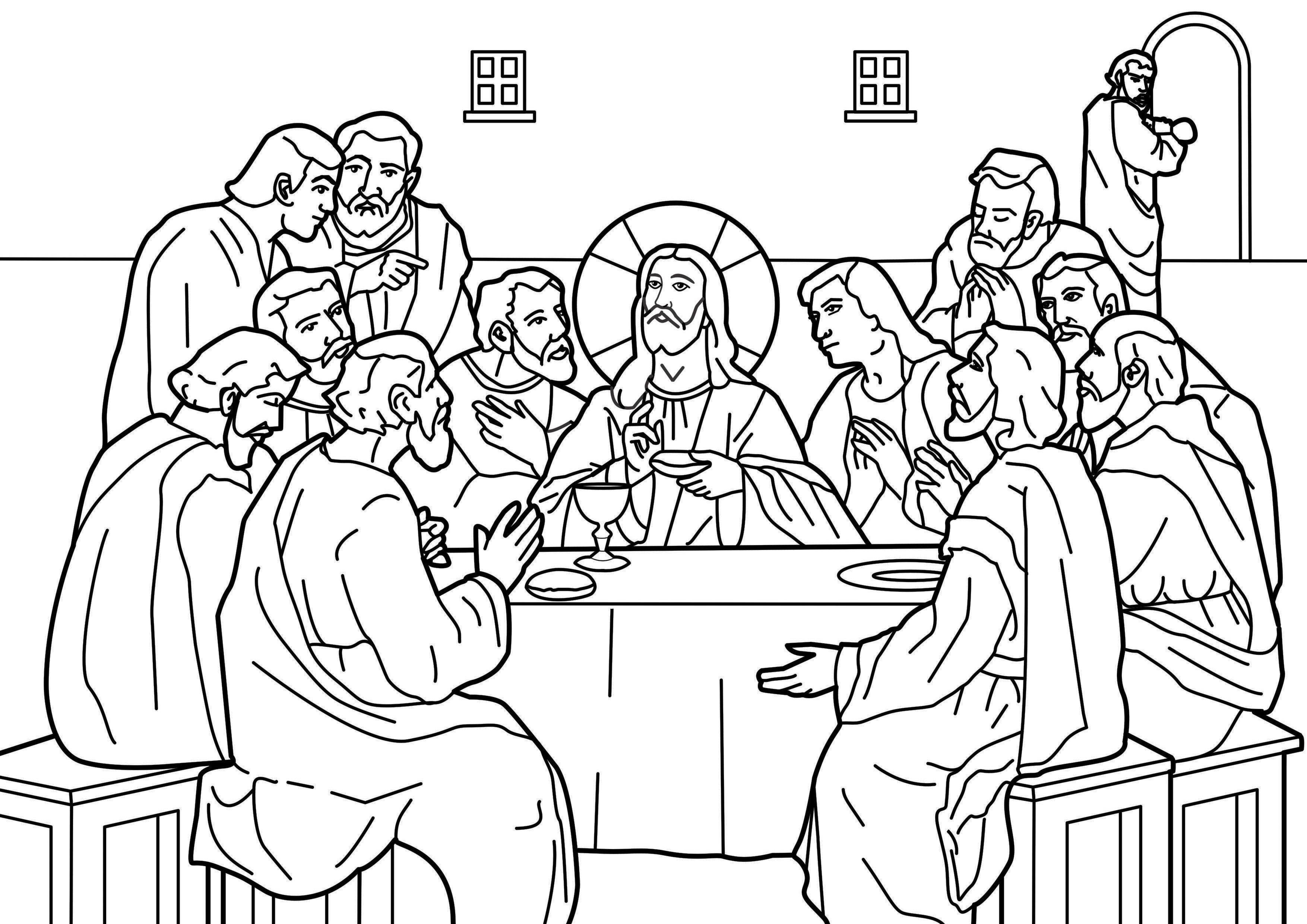 Garden of mary dedicated to our blessed mother the last supper coloring page