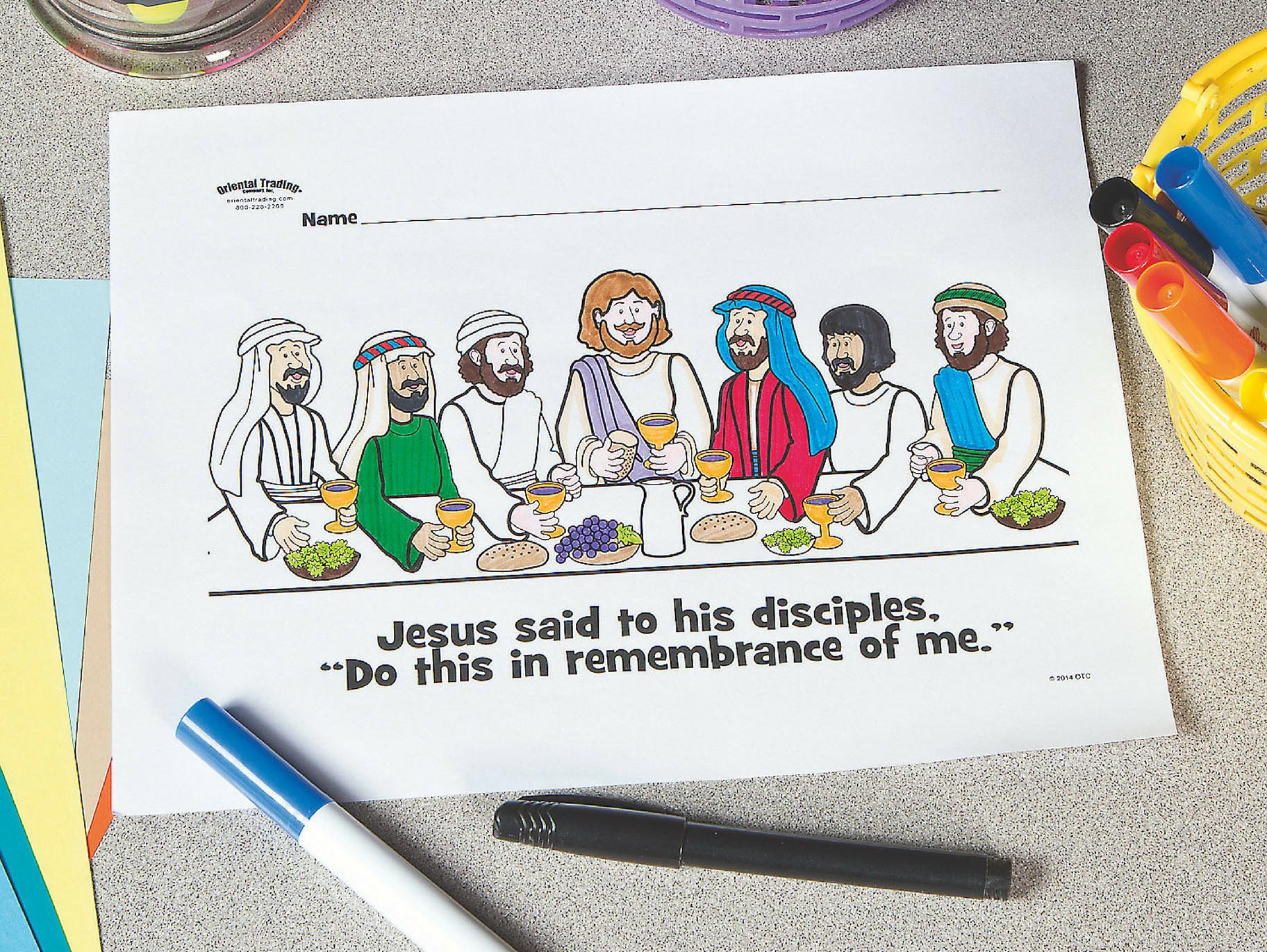 Last supper free printable coloring page