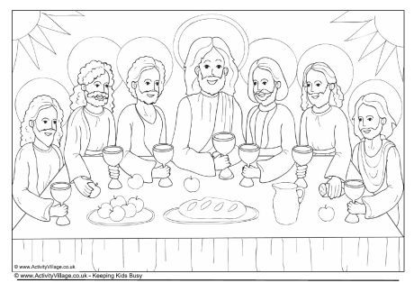 The last supper louring page cross loring page jesus loring pages last supper