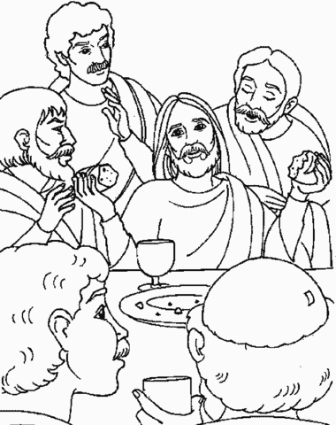 Last supper of jesus coloring page free printable coloring pages