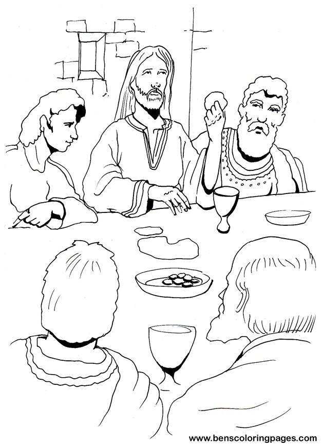 The last supper coloring page
