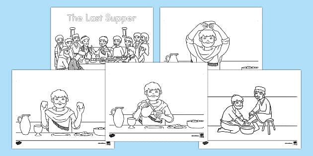 The last supper coloring sheets easter usa