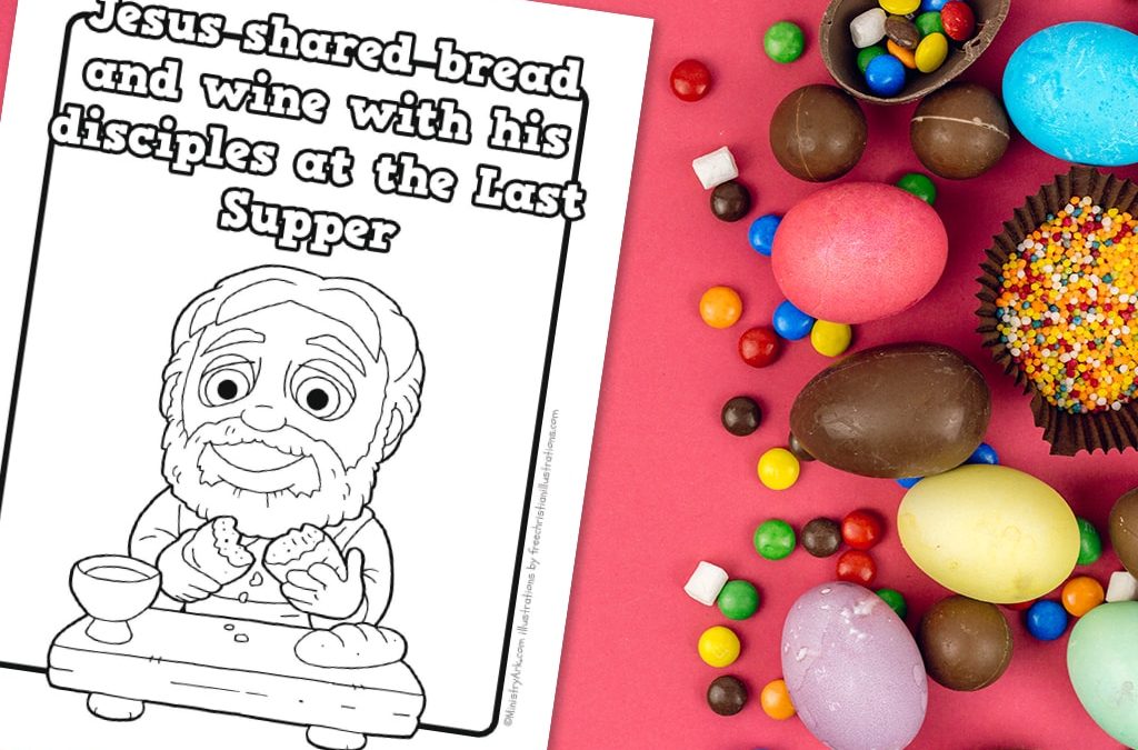 Jesus at the last supper printable coloring sheet â
