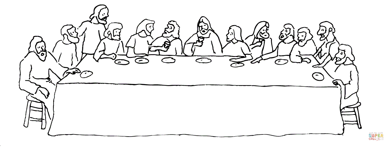 The last supper coloring page free printable coloring pages
