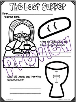 The last supper coloring handouts worksheets by trinitymusic tpt