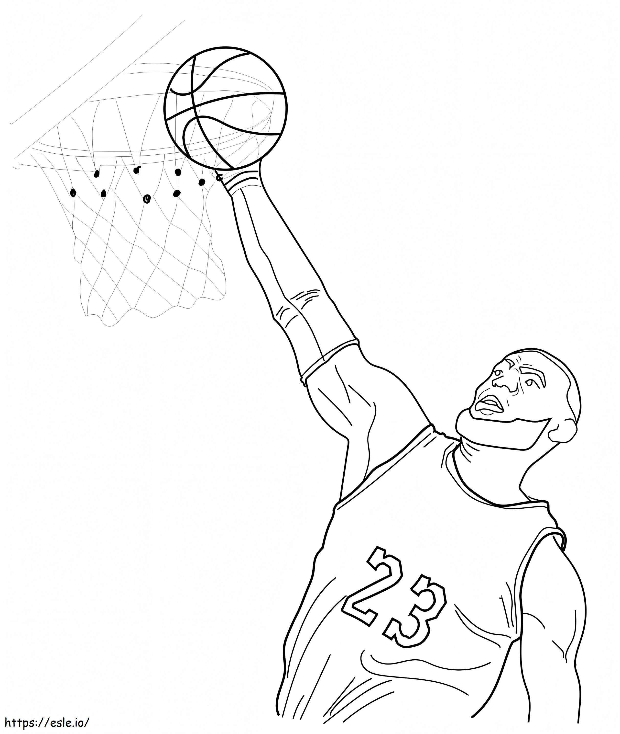 Lebron james dunking coloring page