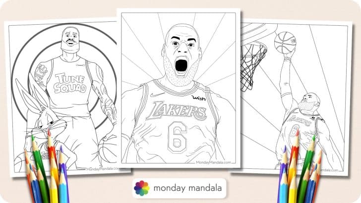Monday mandala on x exciting news for all lebron fans weve just released a unique set of lebron james coloring pages perfect for fans of all ages we blended action and style