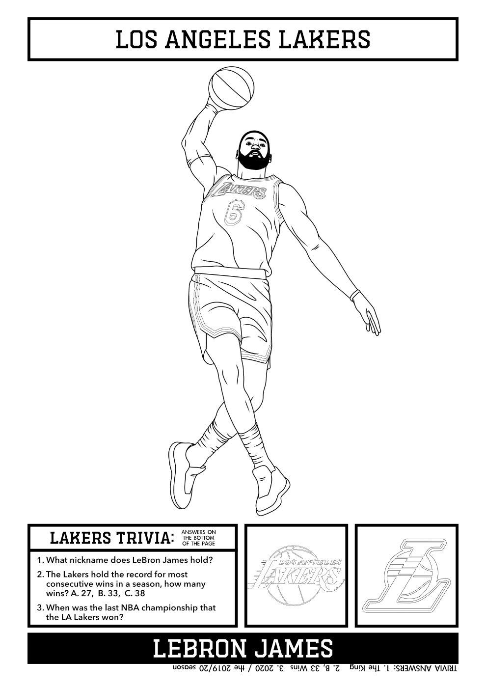 Hey guys i made a lebron james lakers activity sheet hope you like it rlakers