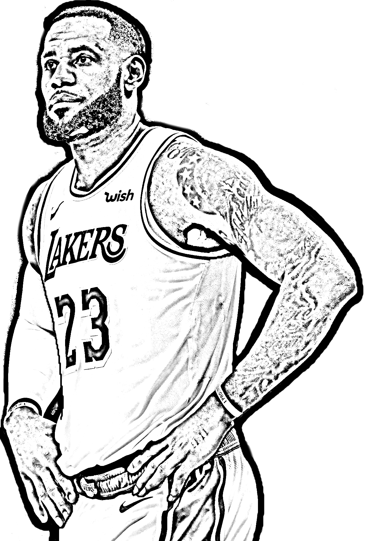 Lebron james from basket nba coloring page