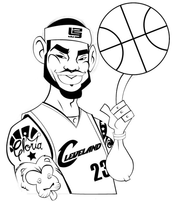 Funny lebron james coloring page