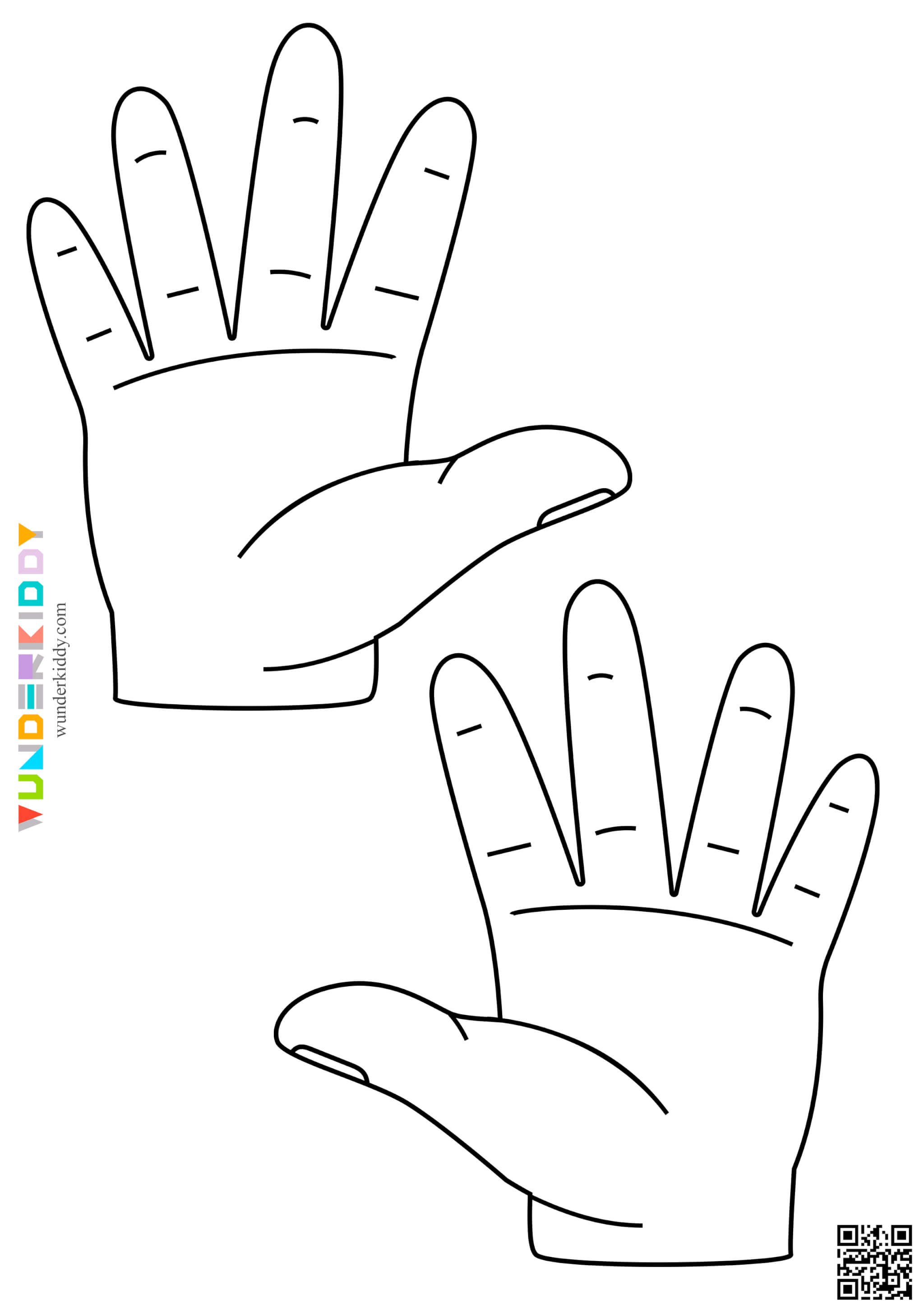 Printable left and right hand blank template for crafts