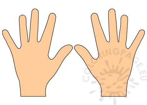 Left hand right hand clipart coloring page