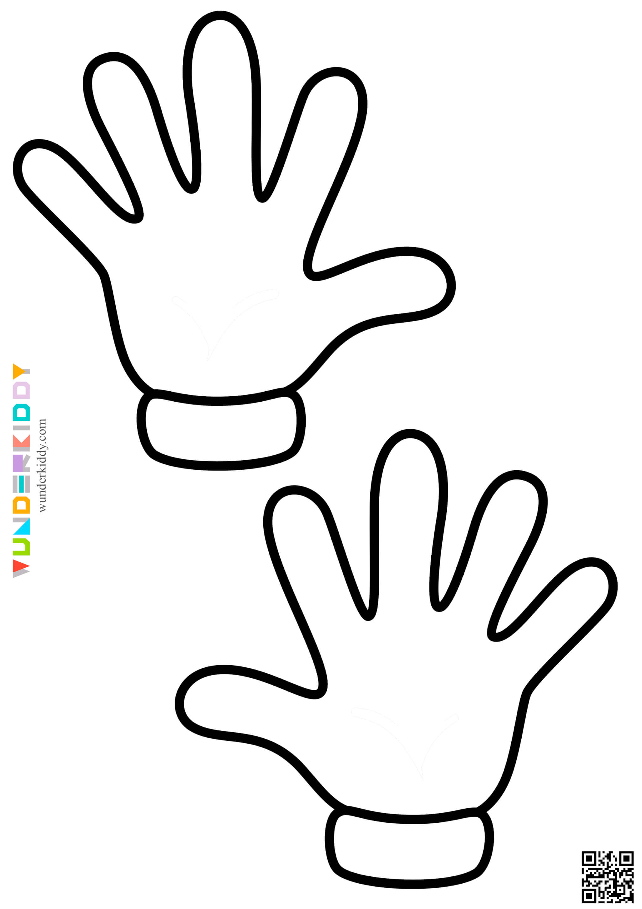 Printable left and right hand blank template for crafts