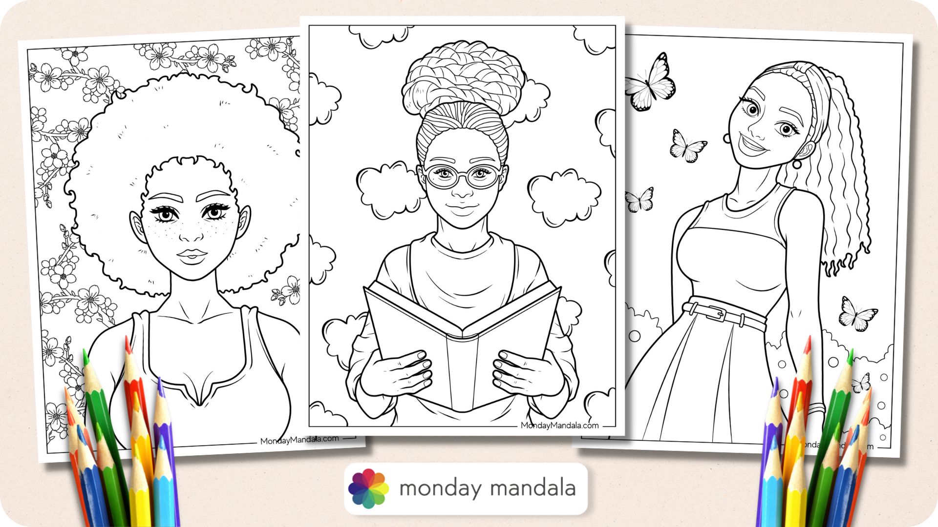 Black girl coloring pages free pdf printables