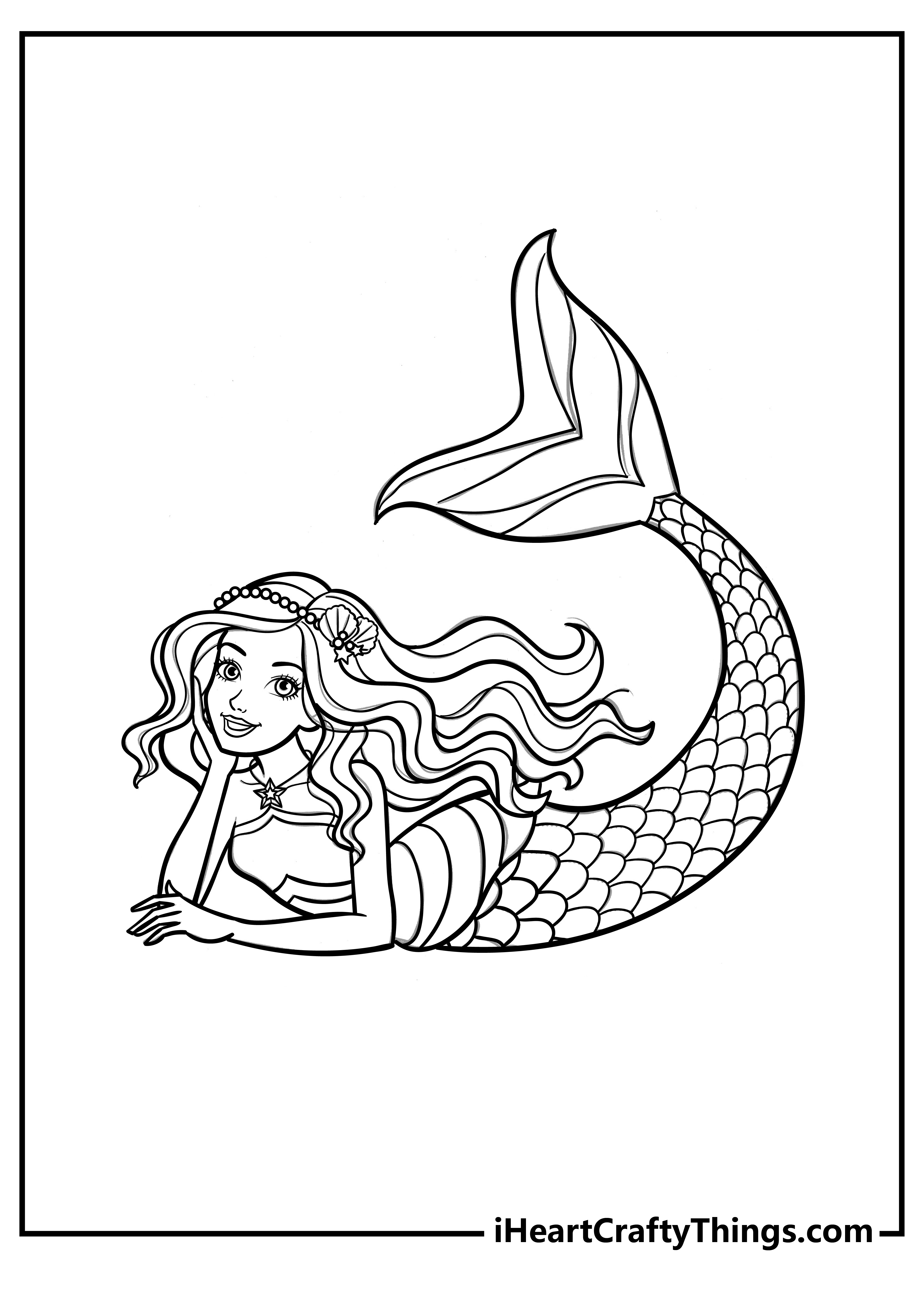 Barbie mermaid coloring pages free printables