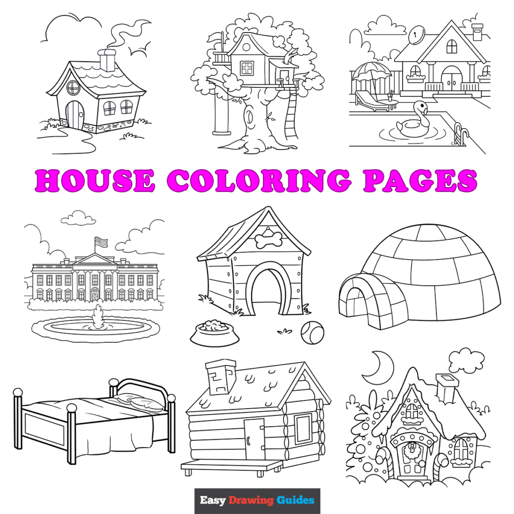 Free printable house coloring pages for kids