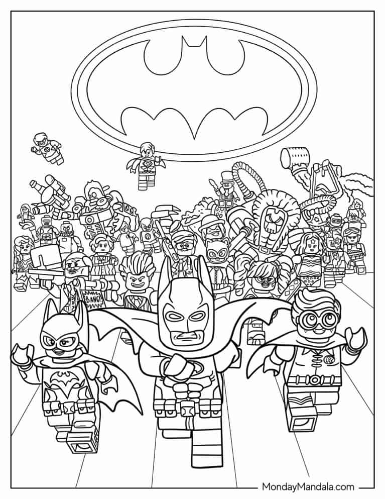 Lego batman coloring pages free pdf printables