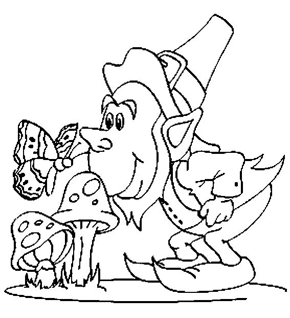Colorful leprechaun cartoon coloring page for kids