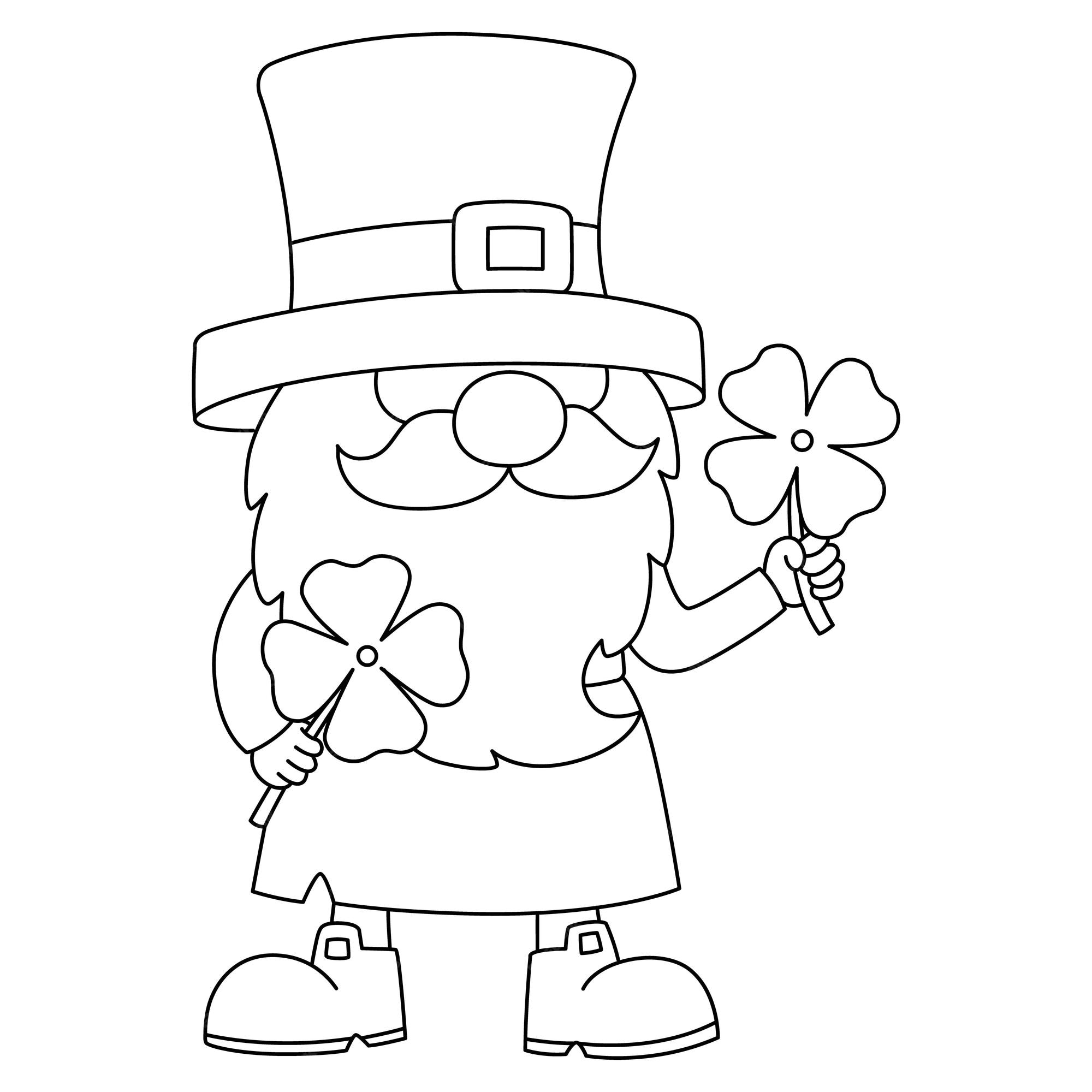 Premium vector a cute and funny coloring page of a st patricks day leprechaun gnome provides hours of coloring fun for children to color this page is very easy suitable