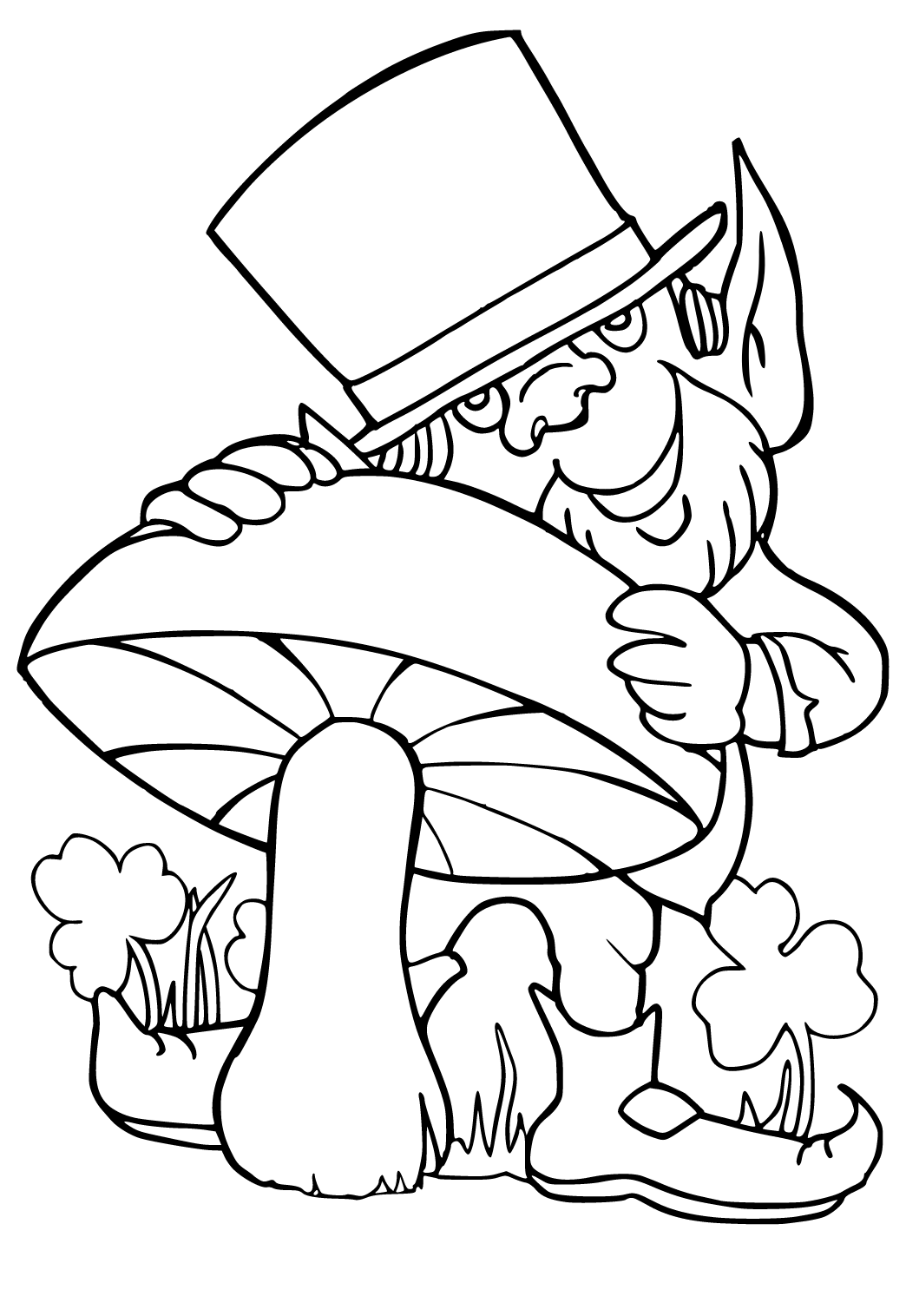 Free printable st patricks day mushroom coloring page for adults and kids
