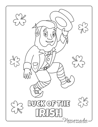 Free st patricks day coloring pages for kids adults
