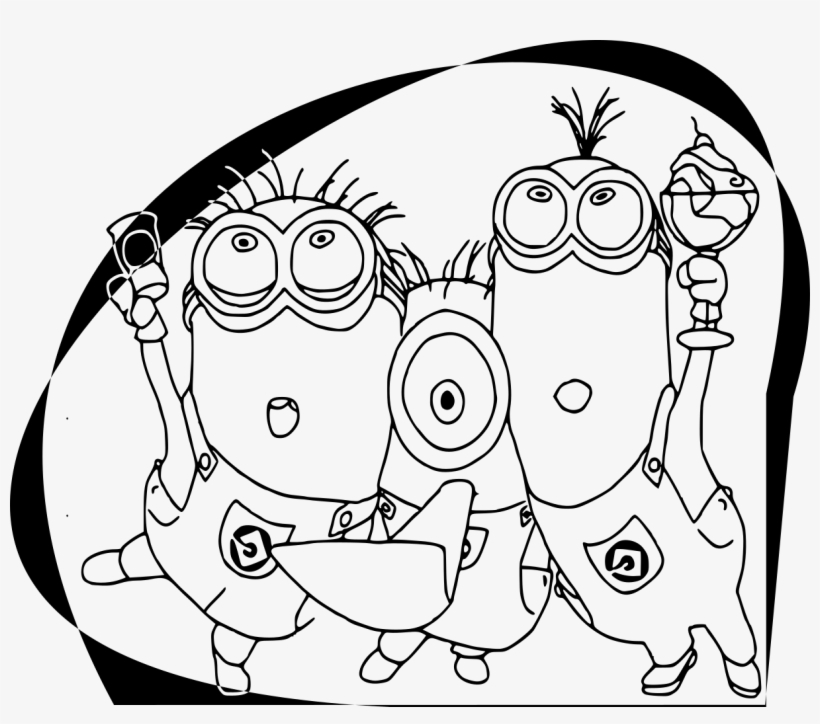 Minion party coloring page