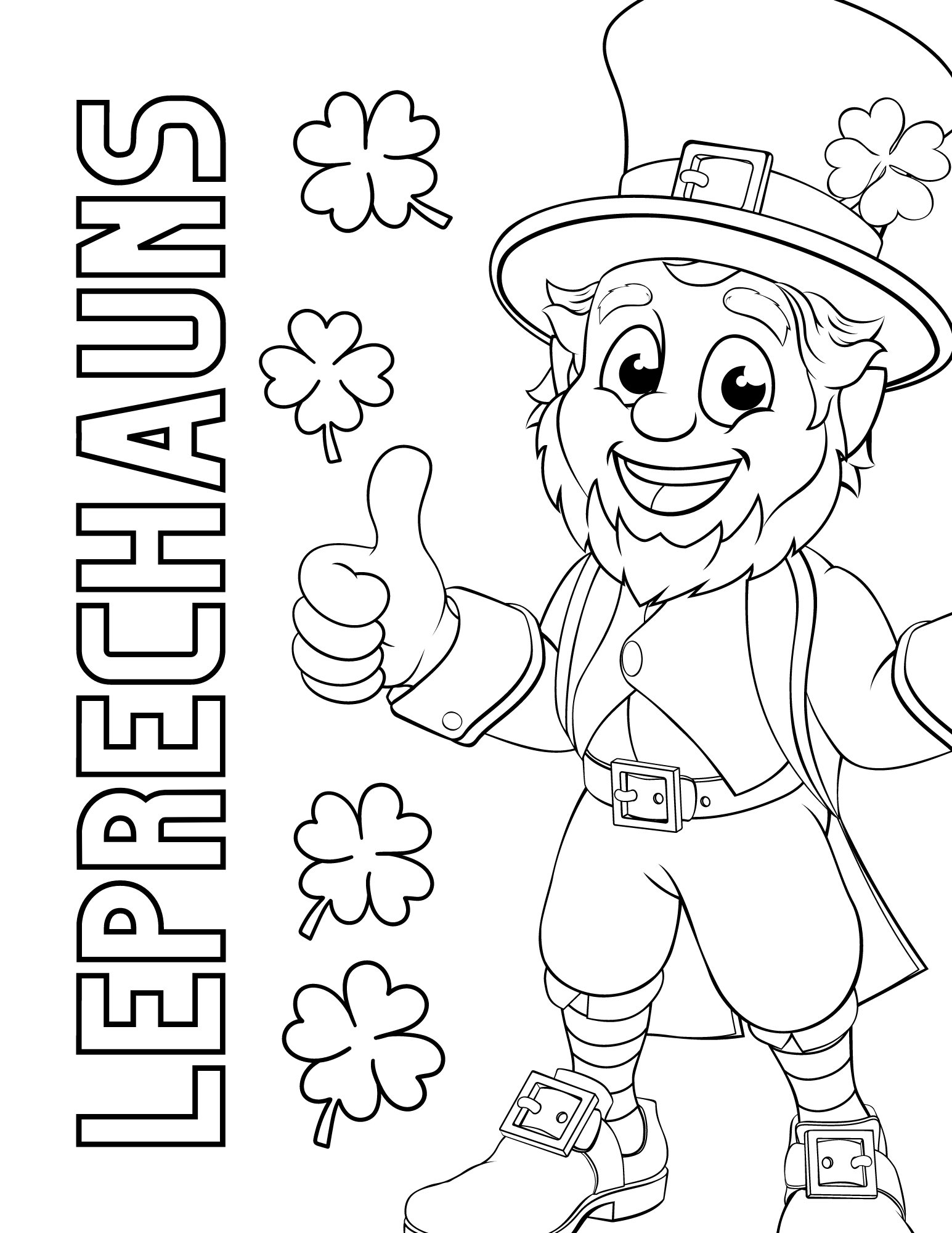 Free printable leprechaun coloring pages for kids and adults