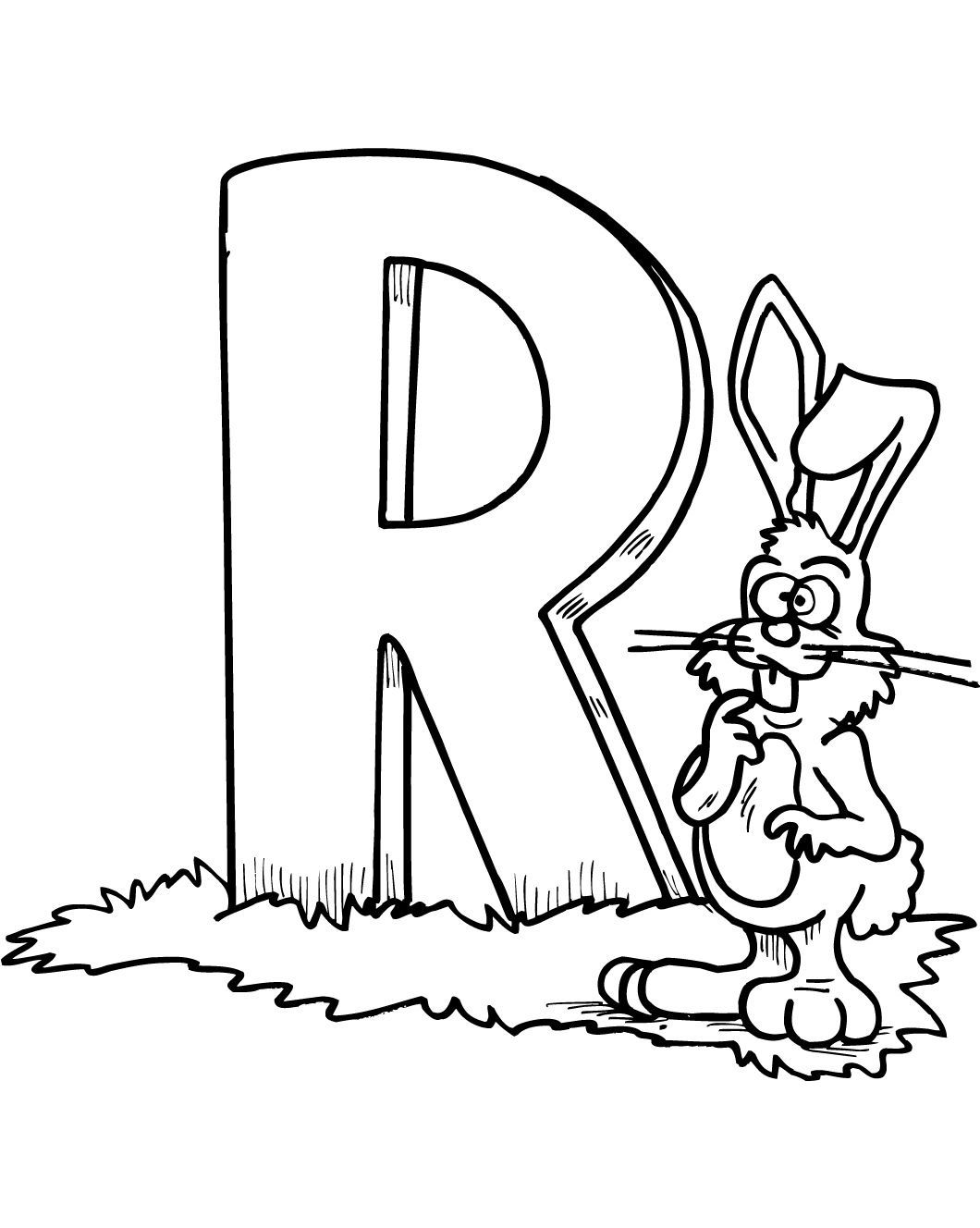 Free printable letter r coloring pag pdf