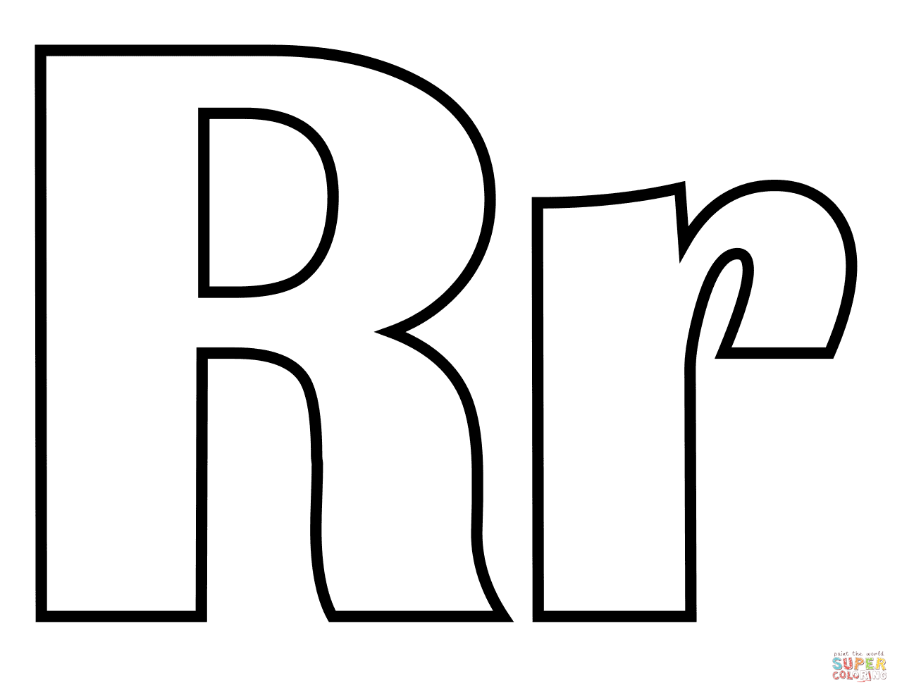 Classic letter r coloring page free printable coloring pages