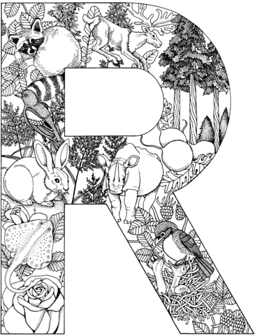Desenho de letra r para colorir desenhos para colorir e imprimir gratis