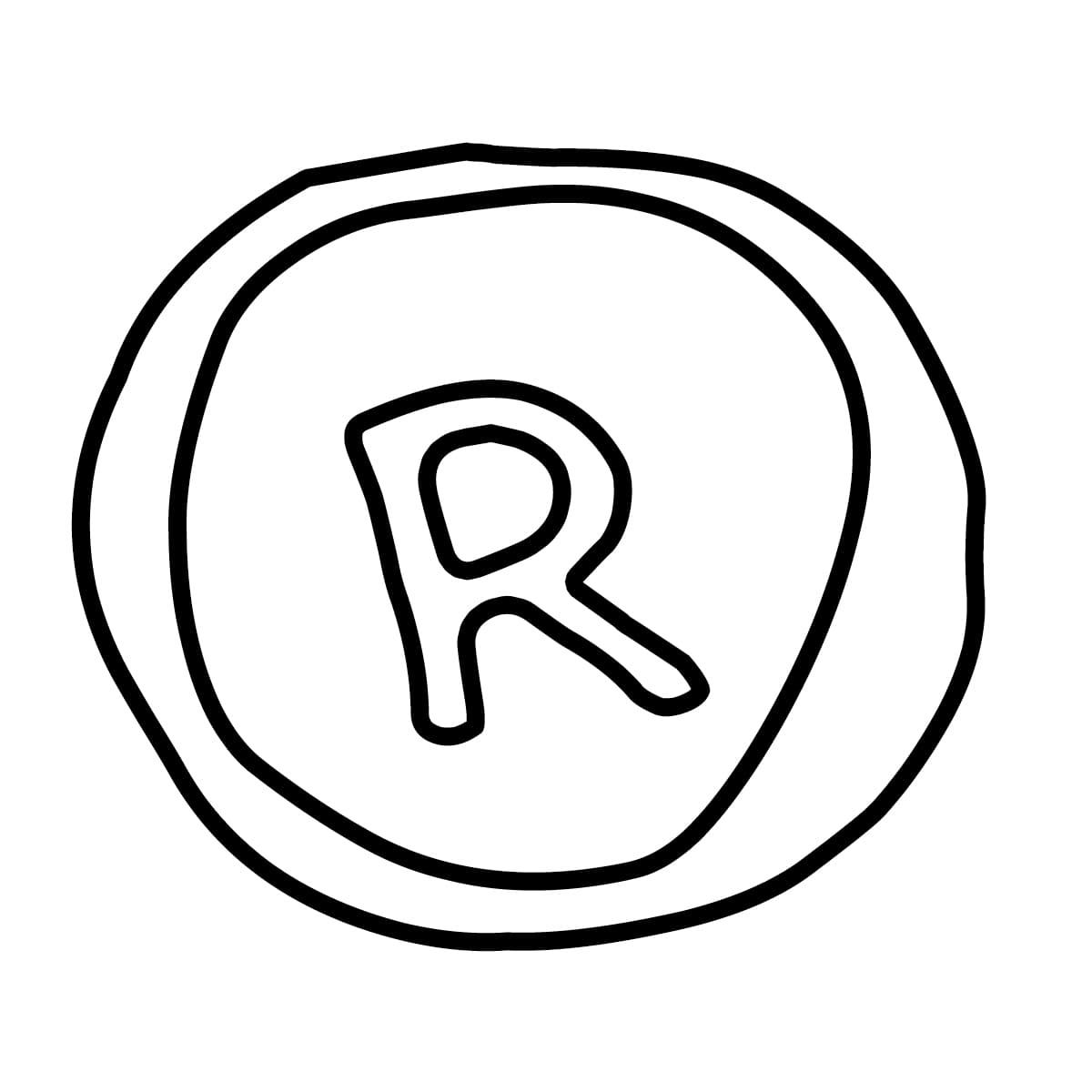Dibujo de letra r para colorear e imprimir