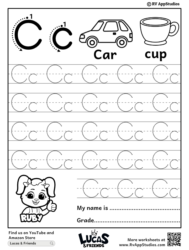 Alphabet cc letter printable letter cc tracing worksheets
