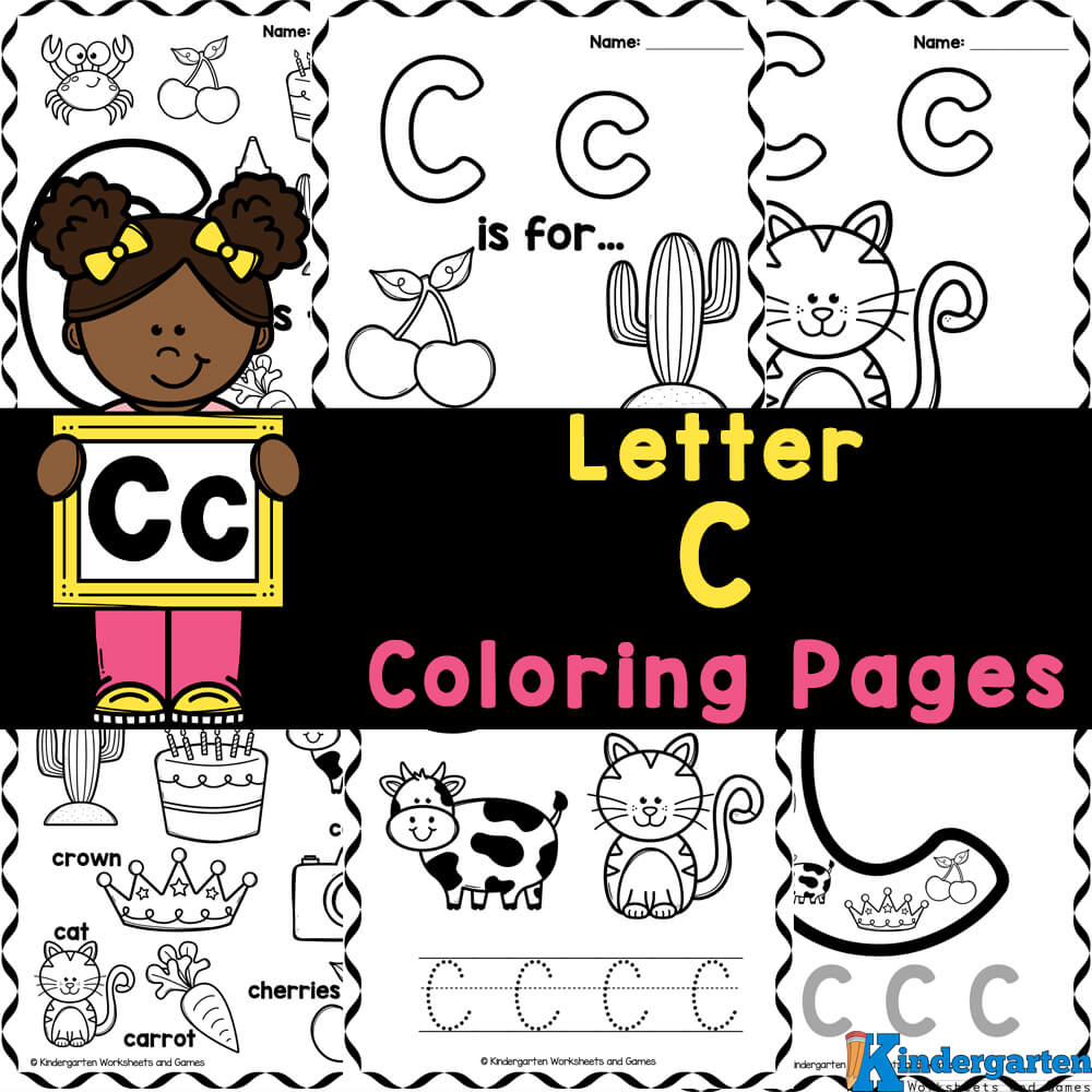 Free printable letter c coloring sheet pages for kids