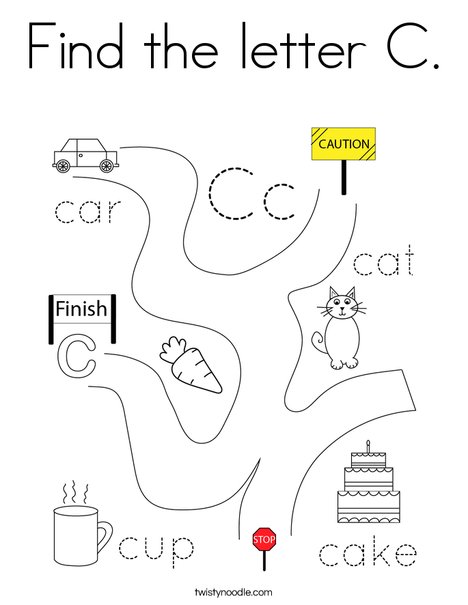 Find the letter c coloring page