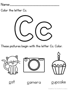 Letter cc worksheets kindergarten alphabet practice tpt