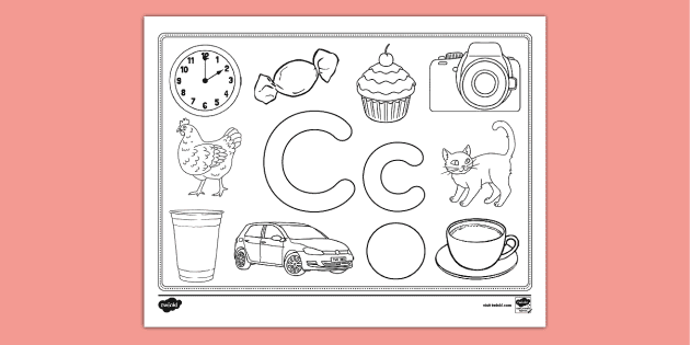 Letter c coloring page teacher made