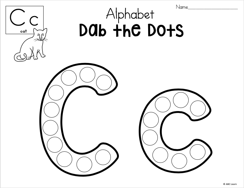 Dab the alphabet worksheets