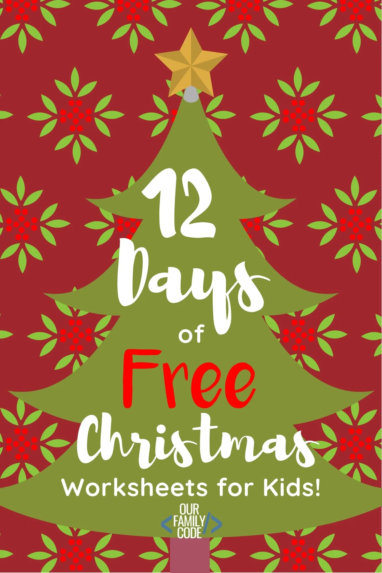Days of free christmas worksheets for kids