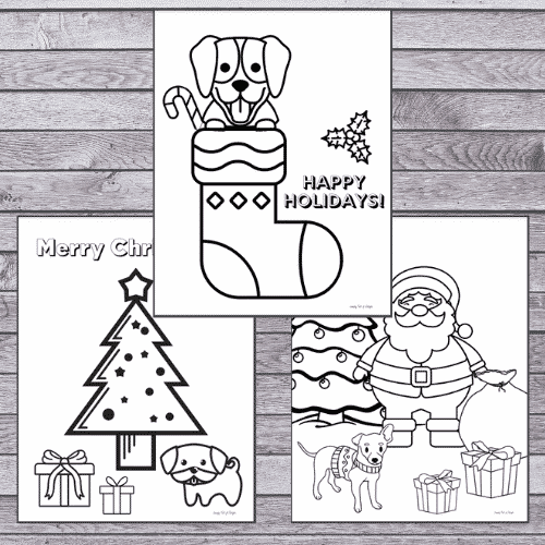 Christmas puppy coloring pages free printables