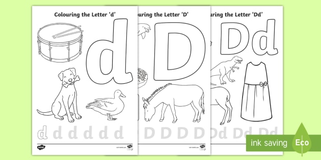 Louring letter d worksheets letter formation