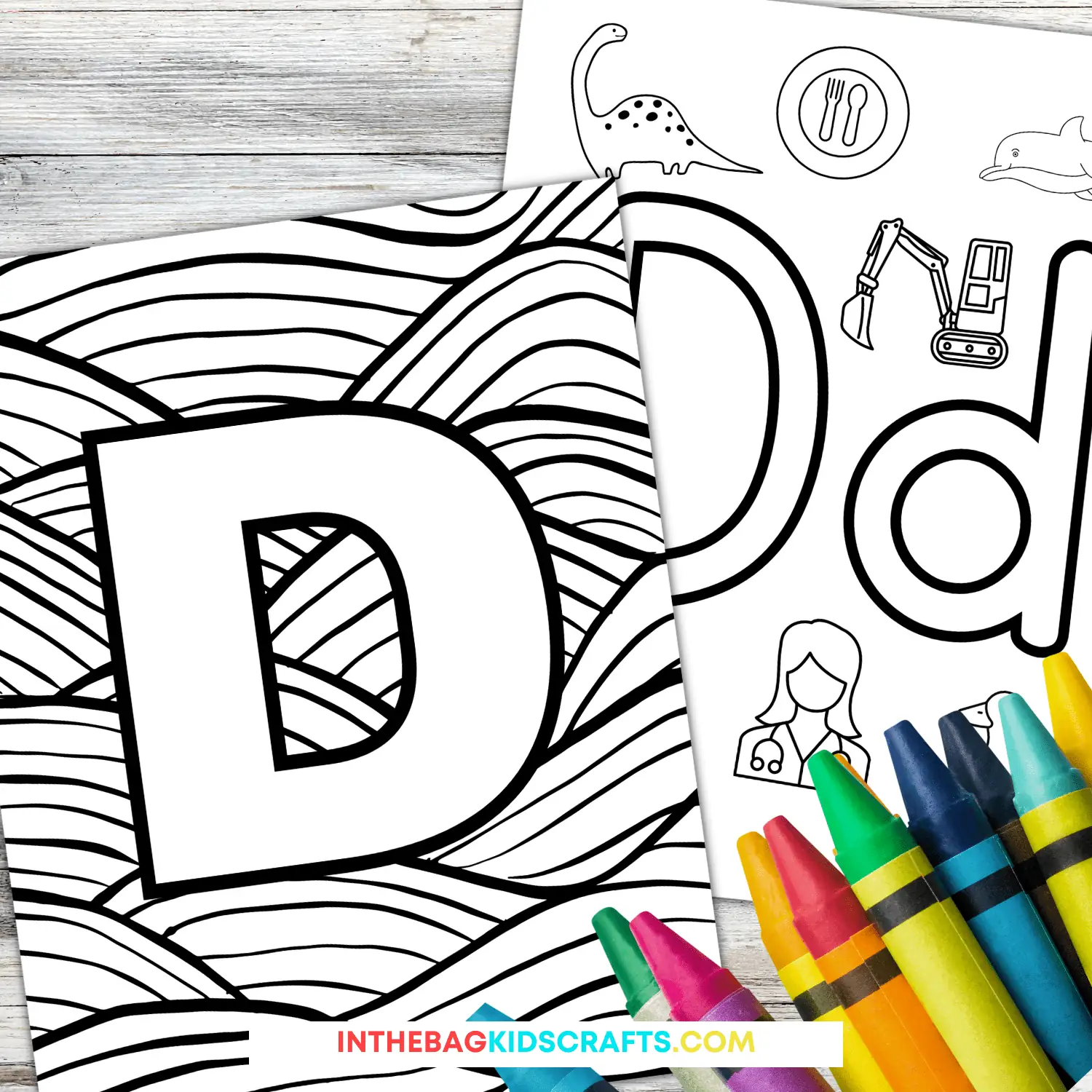 Letter d coloring pages â in the bag kids crafts